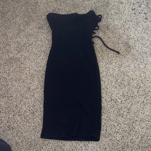 Black tube top dress